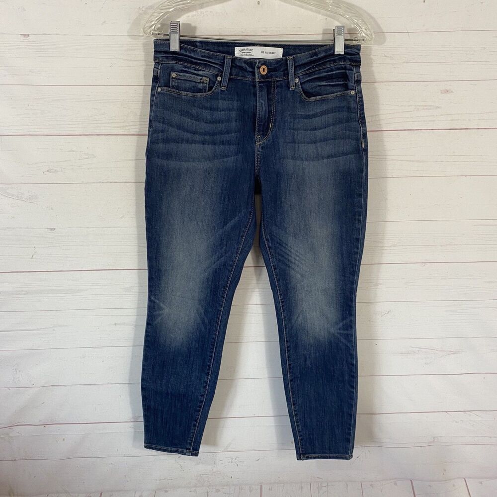 Levi's Strauss Womens Mid Rise Skinny Crop Jeans Size 27 Blue Stretch 28x25